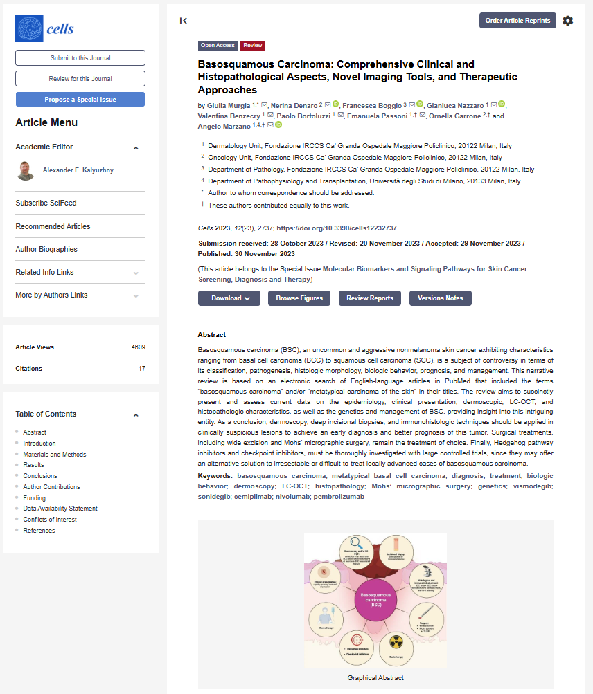 Basosquamous Carcinoma: Comprehensive Clinical and Histopathological Aspects, Novel Imaging Tools, and Therapeutic Approaches
