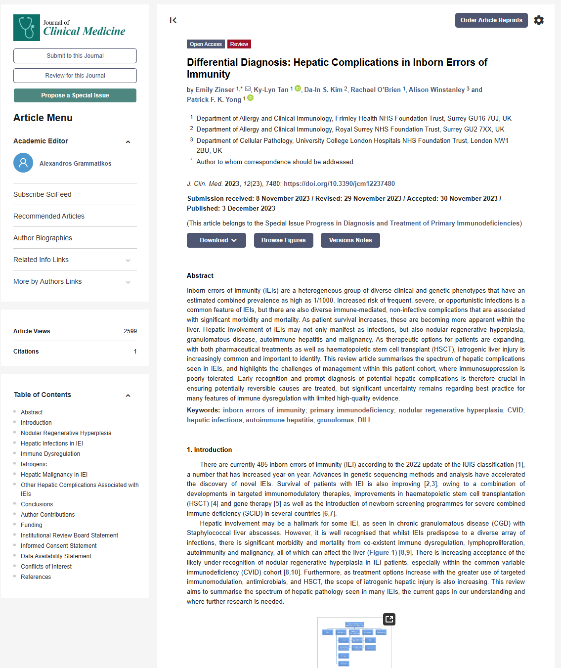 Differential Diagnosis: Hepatic Complications in Inborn Errors of Immunity